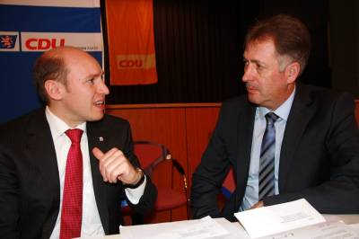 Manfred Pentz MdL im Gespräch mit Bürgermeisterkandidat Udo Beutler