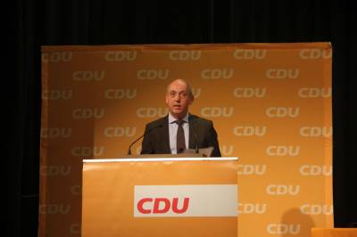 Kreisvorsitzender Gottfried Milde während seiner Begrüßung