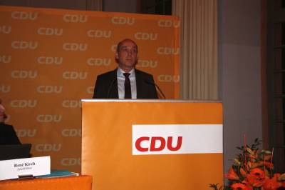 Gottfried Milde, Kreisvorsitzender der CDU Darmstadt-Dieburg, eröffnete die Wahlkreisdelegiertenversammlung